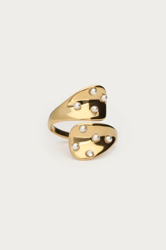 Bague Bold croisée avec mini perles d'eau douce | - My jewellery - Modalova