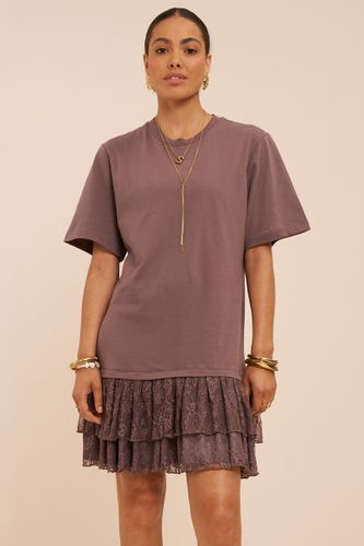Robe t-shirt à volants en dentelle | - My jewellery - Modalova