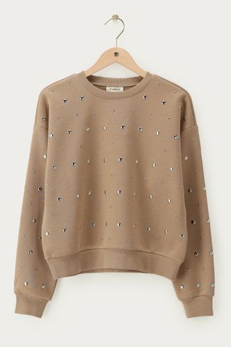 Sweat camel avec clous argentés | - My jewellery - Modalova