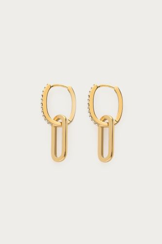 Boucles d’oreilles Ear game à double anneau ovale avec strass | - My jewellery - Modalova