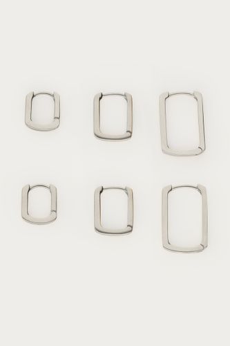 Ensemble de trois boucles d'oreilles Ear game carrées | - My jewellery - Modalova