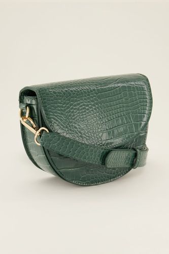 Sac bandoulière demi-lune effet croco | - My jewellery - Modalova