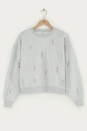 Sweat clair avec franges en perles fantaisie colorées | - My jewellery - Modalova