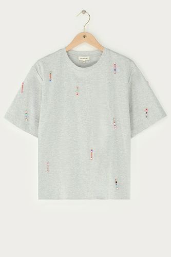 T-shirt clair avec franges en perles fantaisie colorées | - My jewellery - Modalova