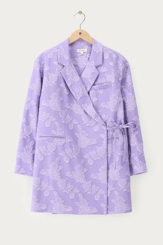 Robe blazer en jacquard oversize lilas avec nœud | - My jewellery - Modalova