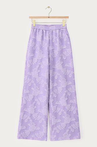 Pantalon large en jacquard lilas avec taille élastique | - My jewellery - Modalova