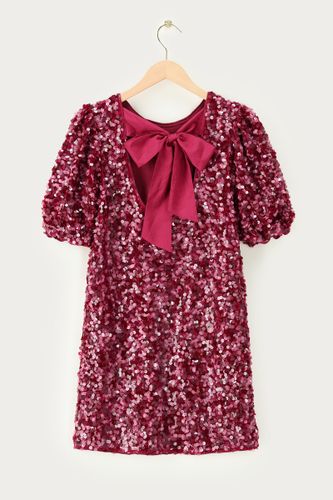 Robe violette à manches bouffantes et paillettes | - My jewellery - Modalova