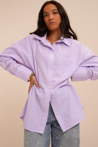 Chemise oversize violette à rayures | - My jewellery - Modalova