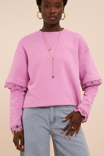 Sweat avec manches doublées et détails en dentelle | - My jewellery - Modalova