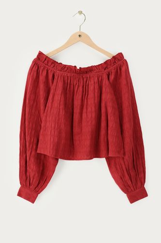 Top en jacquard rouge à épaules dénudées | - My jewellery - Modalova