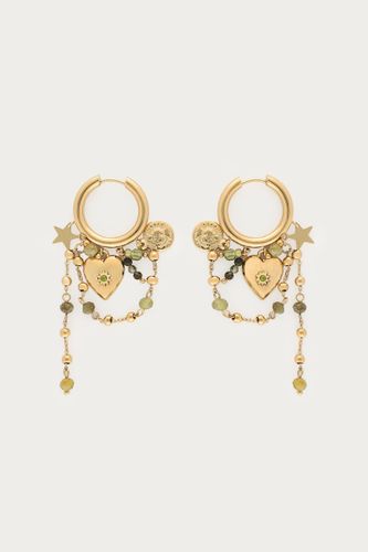 Boucles d'oreilles Sunrocks cœur et perles fantaisie vertes | - My jewellery - Modalova
