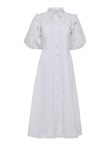 Broderie Anglaise Robe À Manches Courtes - Selected - Modalova