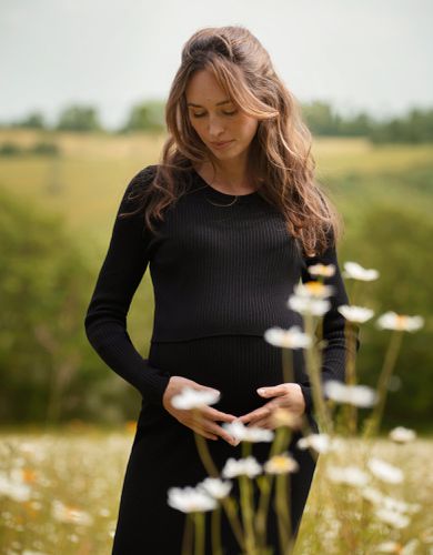 Long Sleeve Ribbed Maternity & Nursing Midi Dress | - Seraphine - Modalova