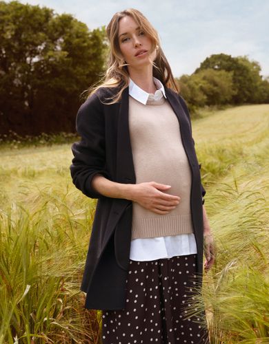 Double-Breasted Wool Maternity Coat | - Seraphine - Modalova