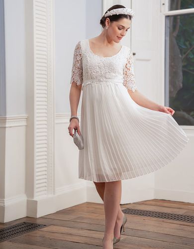 Lace Top Pleated Maternity Dress | - Seraphine - Modalova