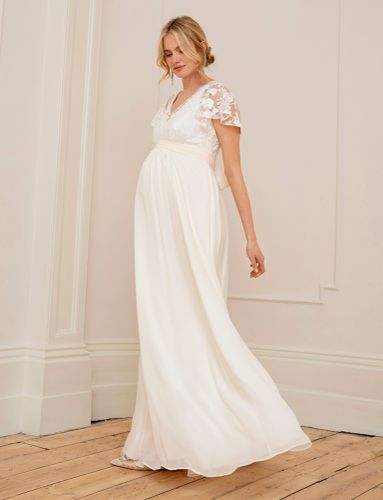 Lace & Silk Chiffon Maxi Maternity & Nursing Bridal Gown | - Seraphine - Modalova