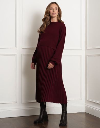 Knit Maternity & Nursing Jumper with Sunray-Pleat Skirt | - Seraphine - Modalova