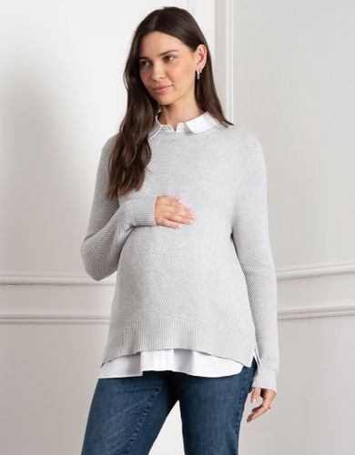 Knit Maternity & Nursing Jumper with Woven Shirt | - Seraphine - Modalova