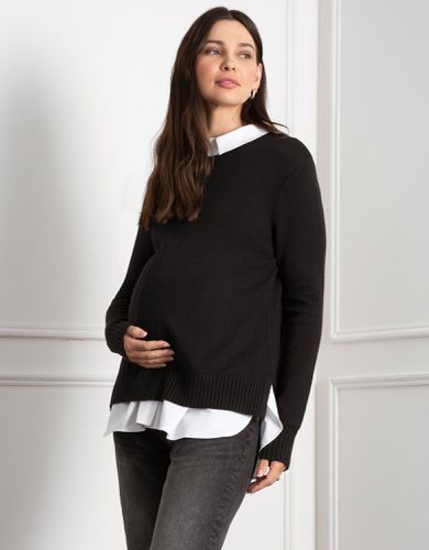 Knit Maternity & Nursing Jumper with Woven Shirt | - Seraphine - Modalova