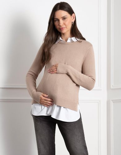 Knit Maternity & Nursing Jumper with Woven Shirt | - Seraphine - Modalova