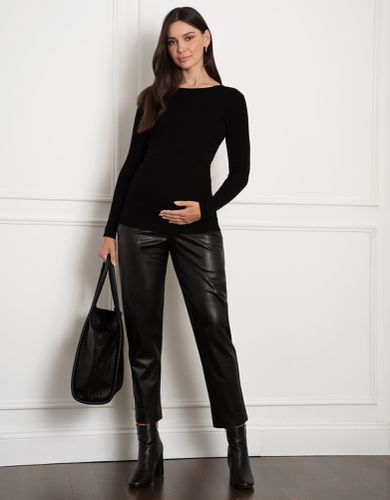 Leather-Look Straight-Leg Maternity Trouser | - Seraphine - Modalova