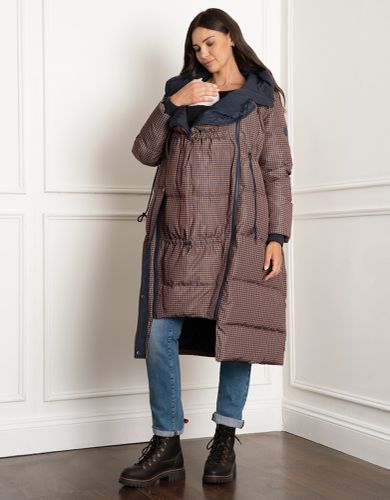 Houndstooth Puffer Maternity Coat | - Seraphine - Modalova