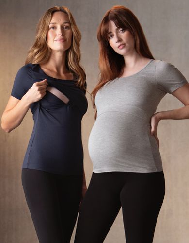 Twin Pack Maternity & Nursing T-Shirts - & Grey | - Seraphine - Modalova