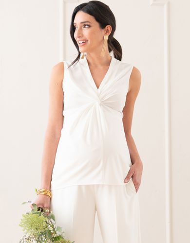 Woven Crepe Sleeveless Twist Front Top | - Seraphine - Modalova