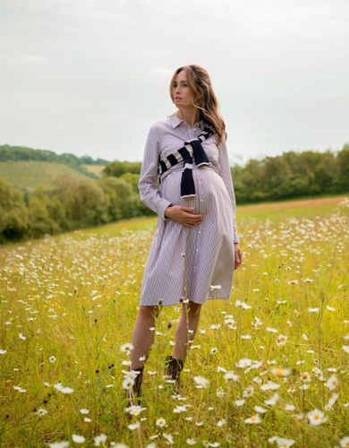 Robe chemise de grossesse et d'allaitement à en mélange de coton | - Seraphine - Modalova