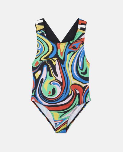Maillot de bain sportif motif marbré, , Taille: 14h - Stella McCartney - Modalova