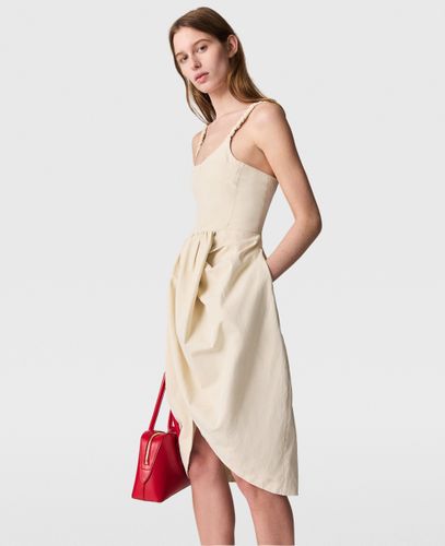 Robe midi a jupe plissee avec lanieres froncees, , , Taille: 40 - Stella McCartney - Modalova