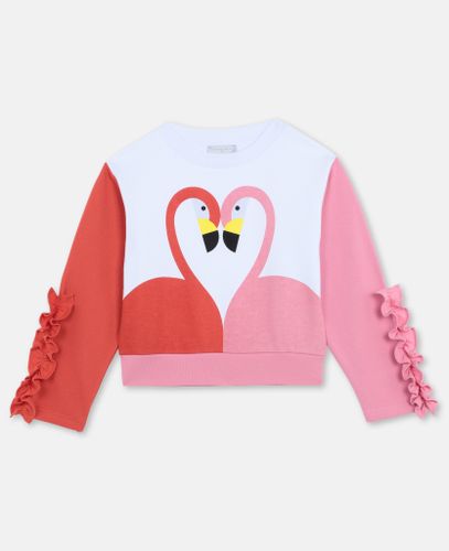 Sweat-shirt en molleton motif flamant rose, , Taille: 5 - Stella McCartney - Modalova