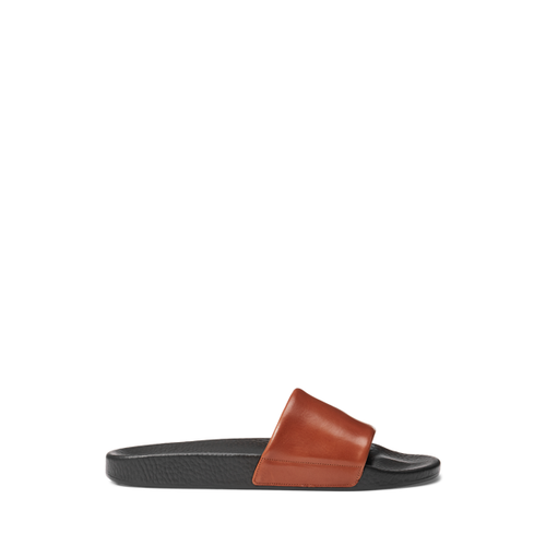 Claquettes à poney distinctif en cuir - Polo Ralph Lauren - Modalova