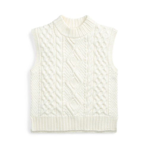 Pull en tricot d'Aran sans manches - Polo Ralph Lauren - Modalova