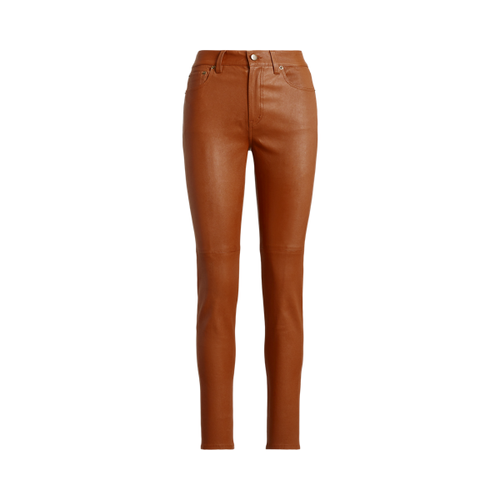 Pantalon cuir 7/8 skinny taille haute - Lauren Ralph Lauren - Modalova