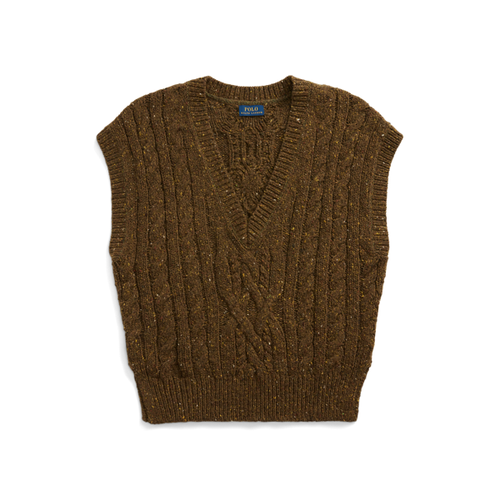 Pull débardeur col en V en tricot d'Aran - Polo Ralph Lauren - Modalova