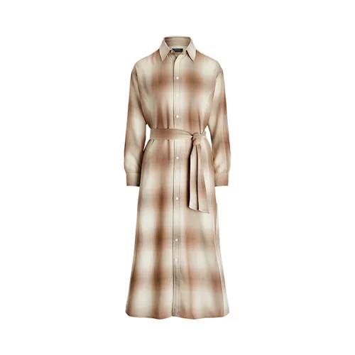 Robe écossaise ceinturée en laine - Polo Ralph Lauren - Modalova