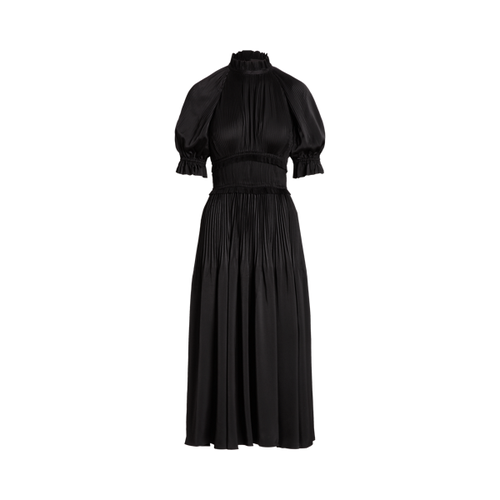 Robe mi-longue plissée satin - Polo Ralph Lauren - Modalova