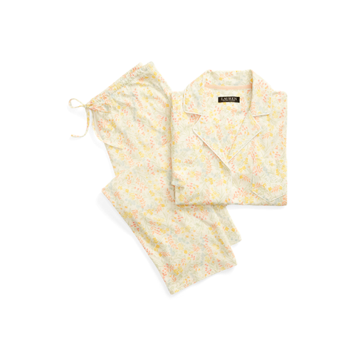 Pyjama capri fleuri en coton mélangé - Lauren Ralph Lauren - Modalova