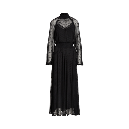 Robe à col cheminée en tulle à pois - Polo Ralph Lauren - Modalova
