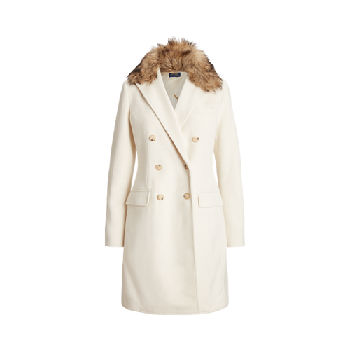 Manteau croisé à col en fausse fourrure - Polo Ralph Lauren - Modalova