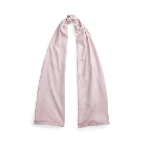 Large écharpe à logo en coton mélangé - Lauren Ralph Lauren - Modalova