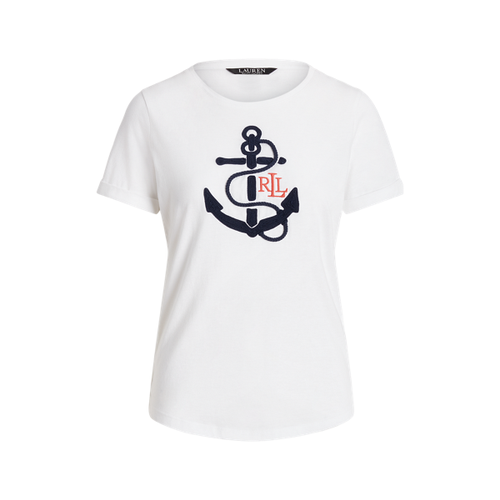 T-shirt à logo appliqué en coton mélangé - Lauren Ralph Lauren - Modalova