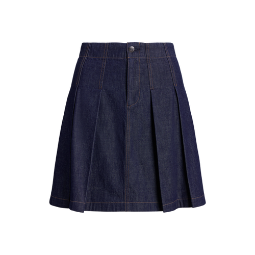 Mini-jupe plissée en denim - Lauren Ralph Lauren - Modalova