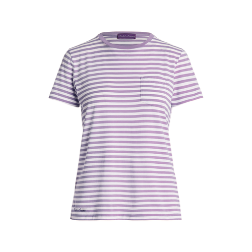 T-shirt à col rond rayé avec poche - Collection - Modalova