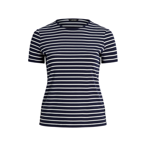 T-shirt rayé en coton stretch - Lauren Ralph Lauren - Modalova