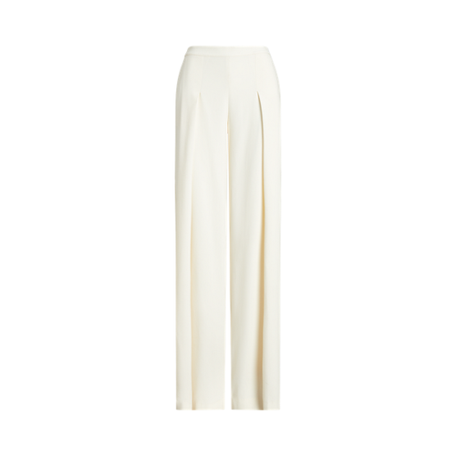Pantalon à jambe large plissé en crêpe - Lauren Ralph Lauren - Modalova