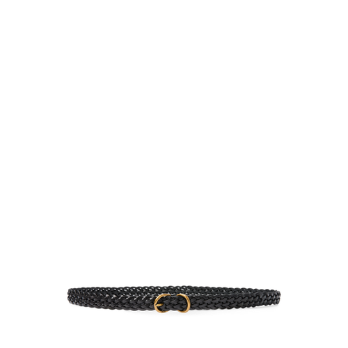 Fine ceinture en cuir vachette tressé - Polo Ralph Lauren - Modalova