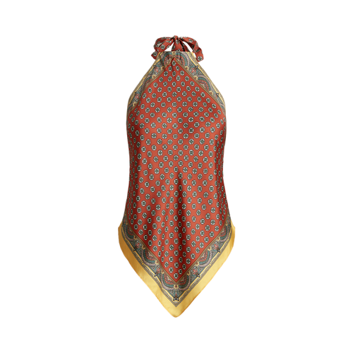 Haut dos nu en soie à motif foulard - Polo Ralph Lauren - Modalova
