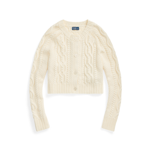 Cardigan court en tricot d'Aran de coton - Polo Ralph Lauren - Modalova